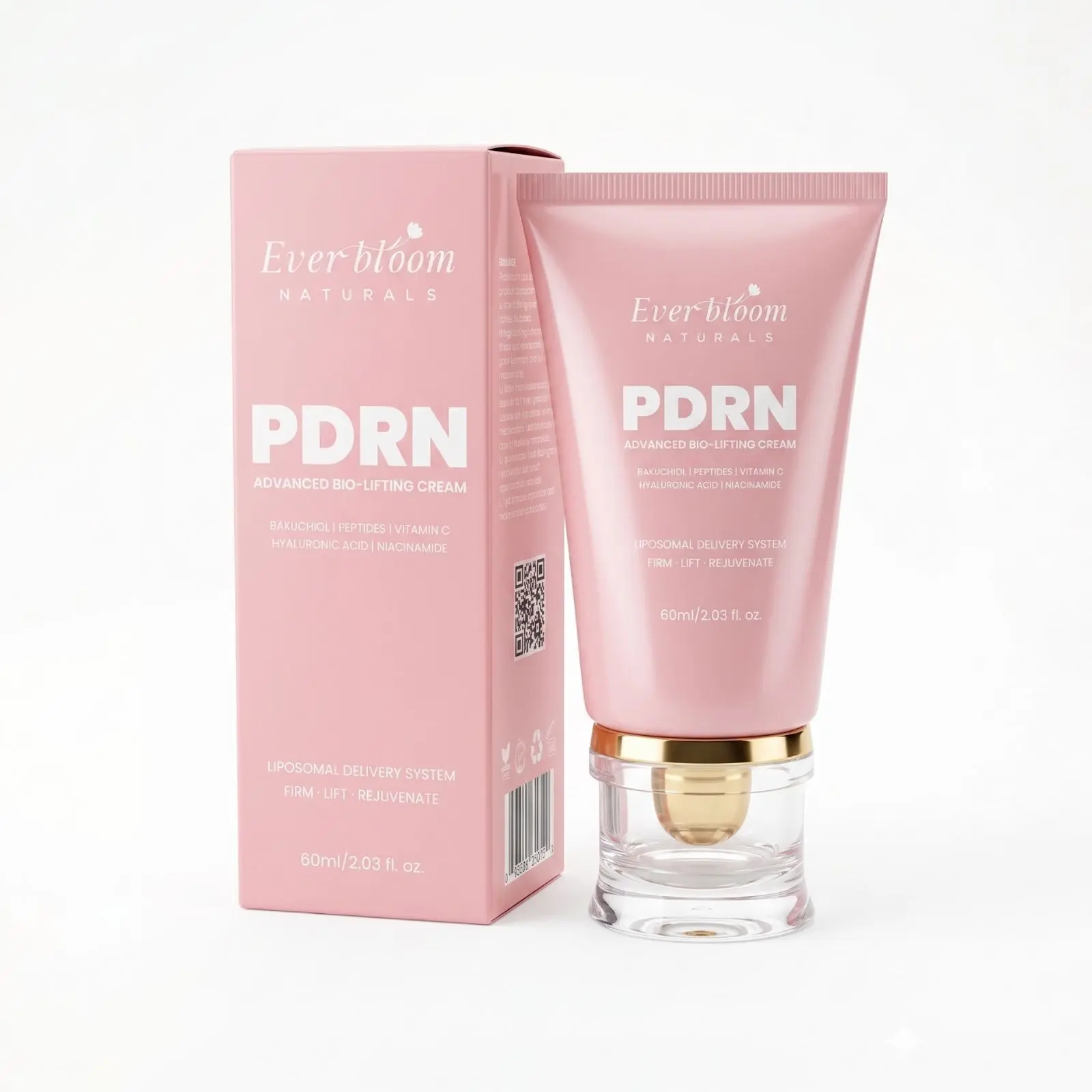 PDRN Hyaluronic Acid Bio-Lifting Face Cream with Liposomal Delivery, Salmon DNA Peptide, Bakuchiol, Niacinamide & Vitamin C for Firmness, Wrinkles & Deep Hydration