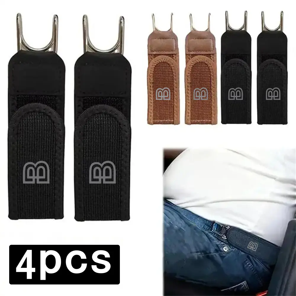 2/4Pieces Metal Hook Elastic Belt,No Buckle Belts For Men Women, Adjustable Belts Without Holes, No Hole Buckleless Belt Hooks, Adults Invisible Waist Strap For Outdoor Work Travel Casual,unique gifts for man,(Unisex)Fashion surprise gift tiktokshopspring