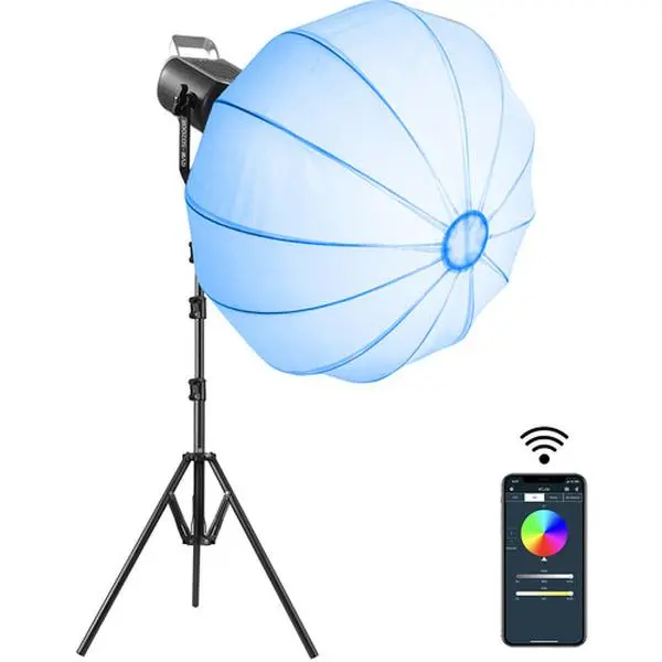 GVM SD200R RGB & Bi-Color LED Studio Video Spotlight Kit with Stand and Softbox