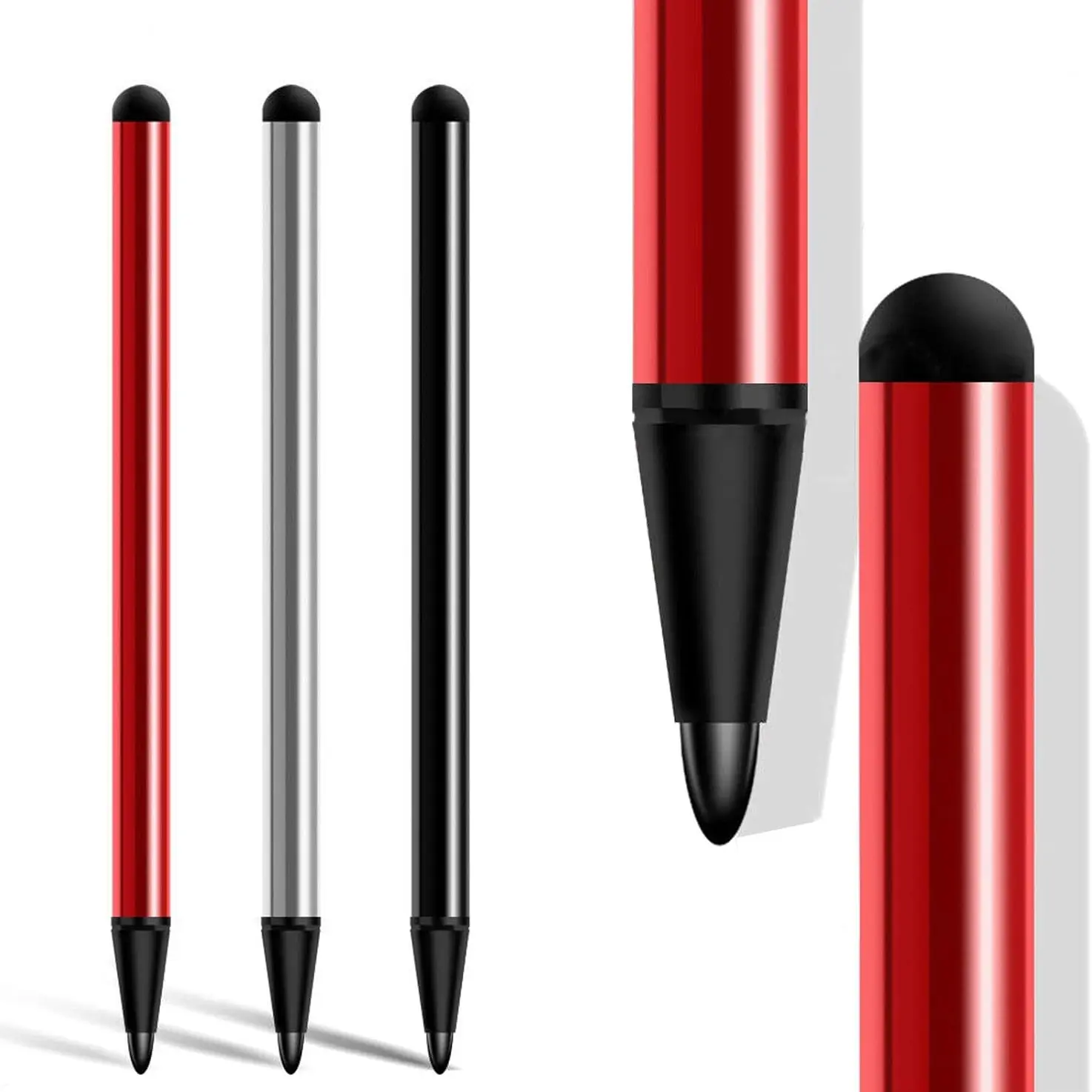 T Tersely 2-In-1 Phone Touch Screen Stylus Pen, 3-Pack Dual-Function Pens for iPhone & Samsung, Stylus Pen for Android, Compatible with iPad & Tablets, Tablet Styluses, Stylus Pens for Touch Screens, Touchscreen Pen