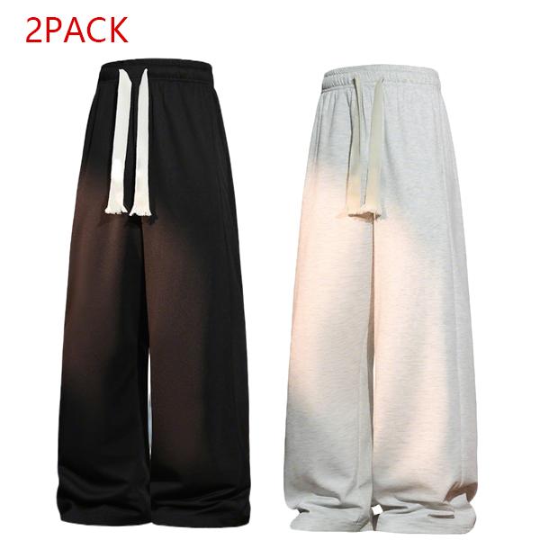 2PACK Men's Oversized Wide Leg Sweatpants  Trendy Drawstring Streetwear Pants, Comfy Lounge & Gym Track Pants