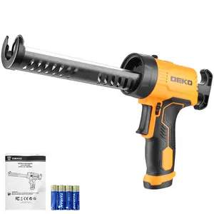 DEKO Cordless 6V Caulking Gun With 4pcs 1.5V AA Batteries, 70mm/min Dispensing Speed, 250KGS Working Pressure, Multifunctional Electric Sealant Gun For Construction, Decoration, Appliances, Auto Parts, Windows, Bathroom And Kitchen Sealing