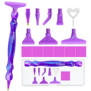 ZYNYXY 16PCS Ergonomic Diamond Art Pens Kits, Resin Diamond Painting Pen with Multifunctional Plastic Screw Thread Tips for 5D Diamond Painting (Starry Purple A)