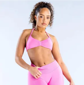 (with logo) DFYNE Impact Strappy Bra Comfy No Underwire Design Quick-Dry Compression Fitness Set