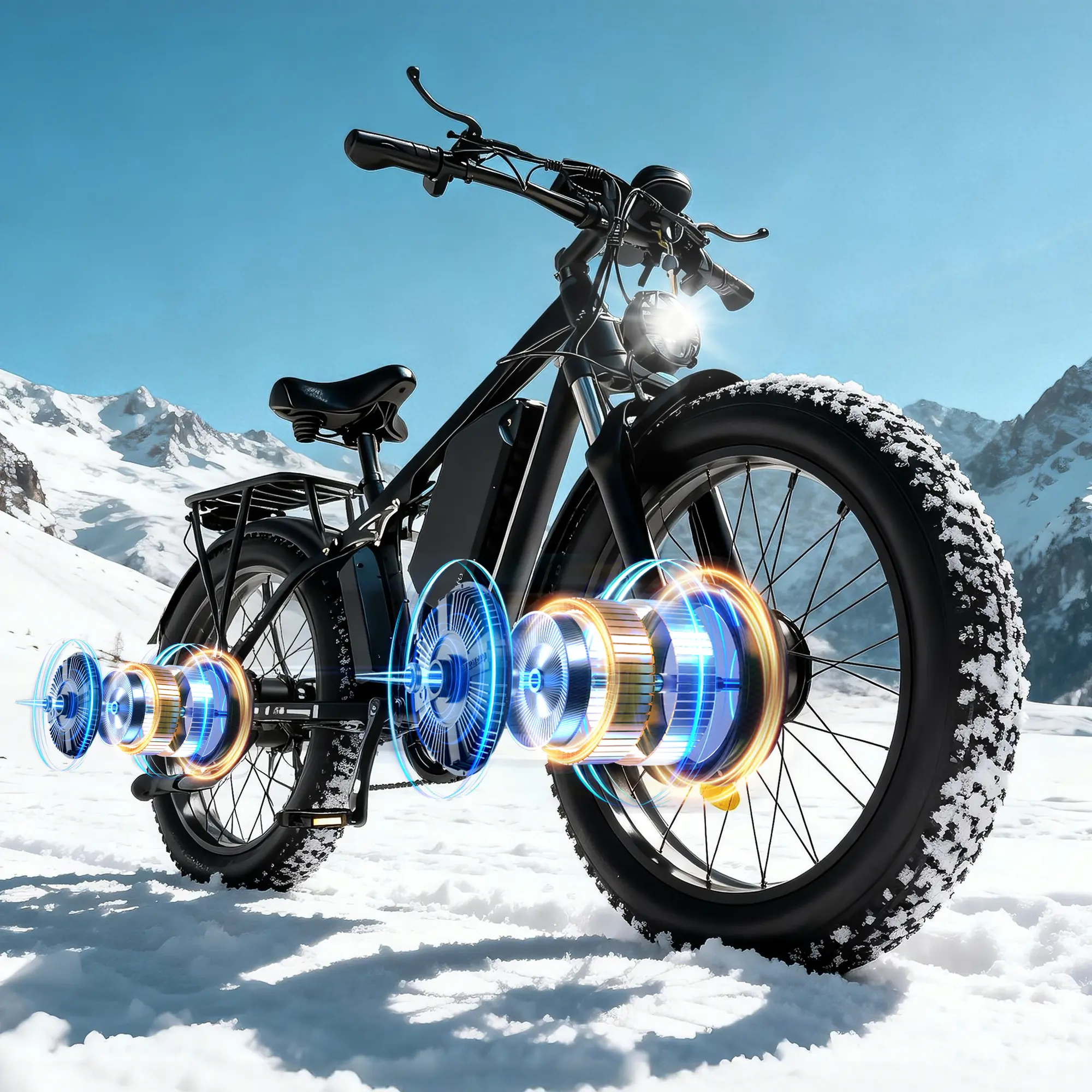 【Dakeya--Da03】Dual Motor Electric Mountain Bike 5000W Full Suspension Front and Central Shock Absorption, Shimano 7-Speed,UL2849 Certified Off-Road Fat Tire Durable Lithium Battery ebike electric bikes for adults