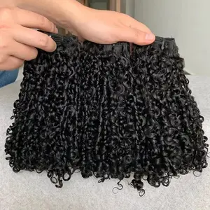 Lemoda Deep Afro Pixie Burmese Curly 100% Unprocessed Raw Human Hair Extensions Top Qanlity Hair Weave Bundles Full and Thick