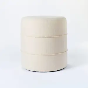Threshold designed w/Studio McGee Round Ottoman Modern Wood Bedroom Cream Threshold designed w/Studio McGee Round Ottoman Modern Wood Bedroom Cream