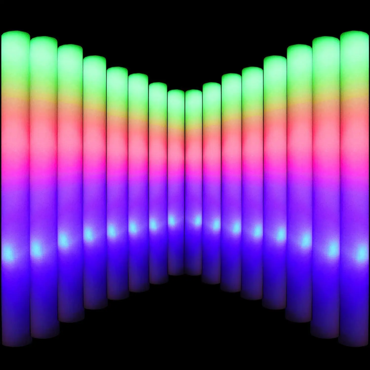 130Pcs Light Up Glow Sticks Bulk, LED Foam Sticks in The Dark with 3 Modes Flashing Led Foam Multicolor Batons Light up Party Favors for Birthdays, Weddings, Concerts, Festivals