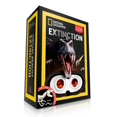National Geographic Virtual Reality Experience Set – Extinction Dinosaurs, World Wonders & Sharks VR, STEM Educational Learning Toy for Kids