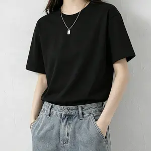 Classic Black Cotton Tee Loose Fit Casual Shirt Daily Wear Comfy T-Shirt Streetwear Tee Gift for men and women alike