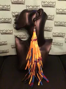 African Long Shredded Earrings
