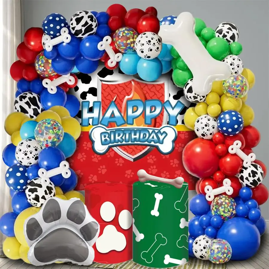 Dog Paw Pattern Balloon Arch Kit, 118pcs/set Mixed Color Balloon Set, Balloon Party Supplies, Party Balloon Garland Arch Kit for Happy Birthday Graduation Baby Shower Decoration, Party Balloons Decorations