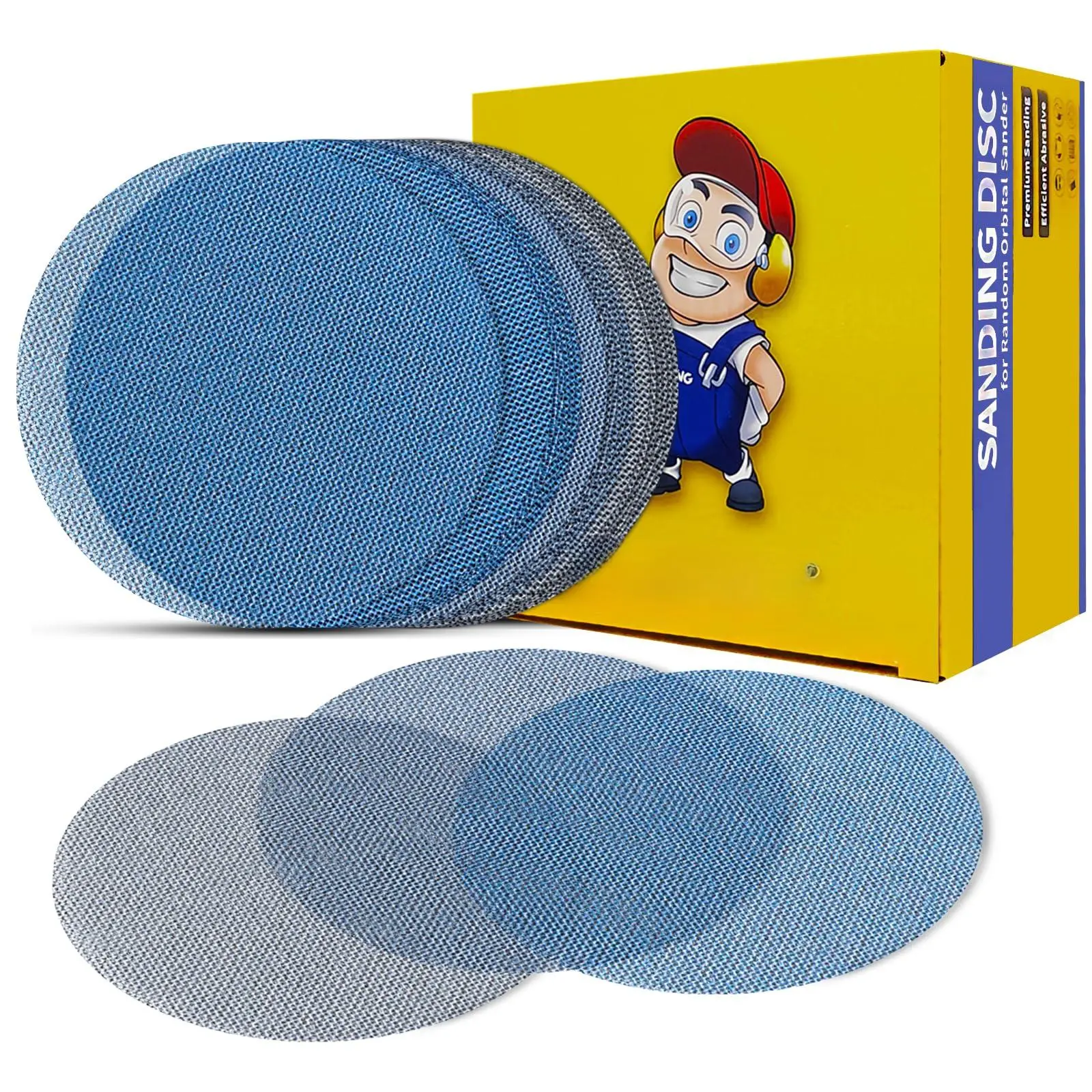 5-inch Assorted Ceramic Mesh Sandpaper (grits 80  120 180 240 320) - 50 Net Abrasive Hook And Loop Sanding Discs For Random Orbital Sander