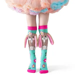 2-Piece Kids Fun Socks Set, Cute Knee-High Design, Vibrant Animal Patterns, Perfect Fit for Ages 3-12, Trendy & Playful Style, Casual Stylish Socks