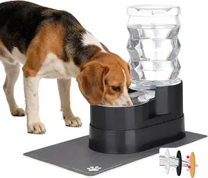 RIZZARI Automatic Dog Water Dispenser: 7L Black Stainless Steel Feeder with Auto-Refill - Elevated Design Eases Joint Strain for Senior Dogs - Leak-Resistant Base - Ideal for Livingroom Bedroom