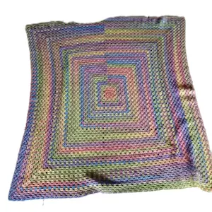 Handcrafted Granny Square Blanket - Vibrant Multicolor Crochet Throw for Cozy Home Decor