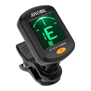 AROMA 1/2/3Pcs Clip-on Guitar Tuners AT-01A, with LCD Display, 440Hz, For Chromatic Acoustic Electric Guitar Bass, Ukulele Banjo Violin