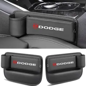 Dodge Car Seat Gap Storage Box, Car Seat Organizer, PU Leather Material, Multi-Functional Design, Easy Clean & Durable, Ideal for Car Interiors