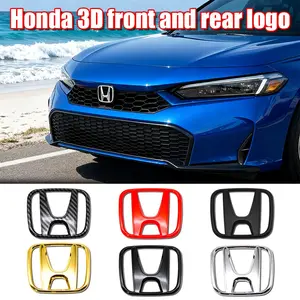 Honda Car Specific Abs Front Rear Emblem Set, Logo, Compatible with Type-R Sport Style Civic Accord Crv, Damage-Free Upgrade Parts