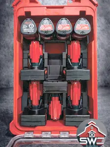 Milwaukee Compatible M12 Battery Storage Insert for Packout Compact Organizer 48-22-8435