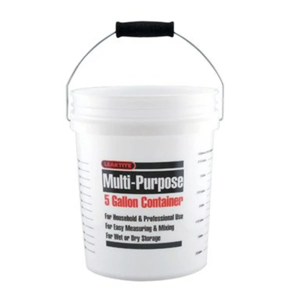 Leaktite 05GLCLR 5 Gallons Natural Multi Mix Bucket, Plastic, 5 Gallon Bucket, 5Gal