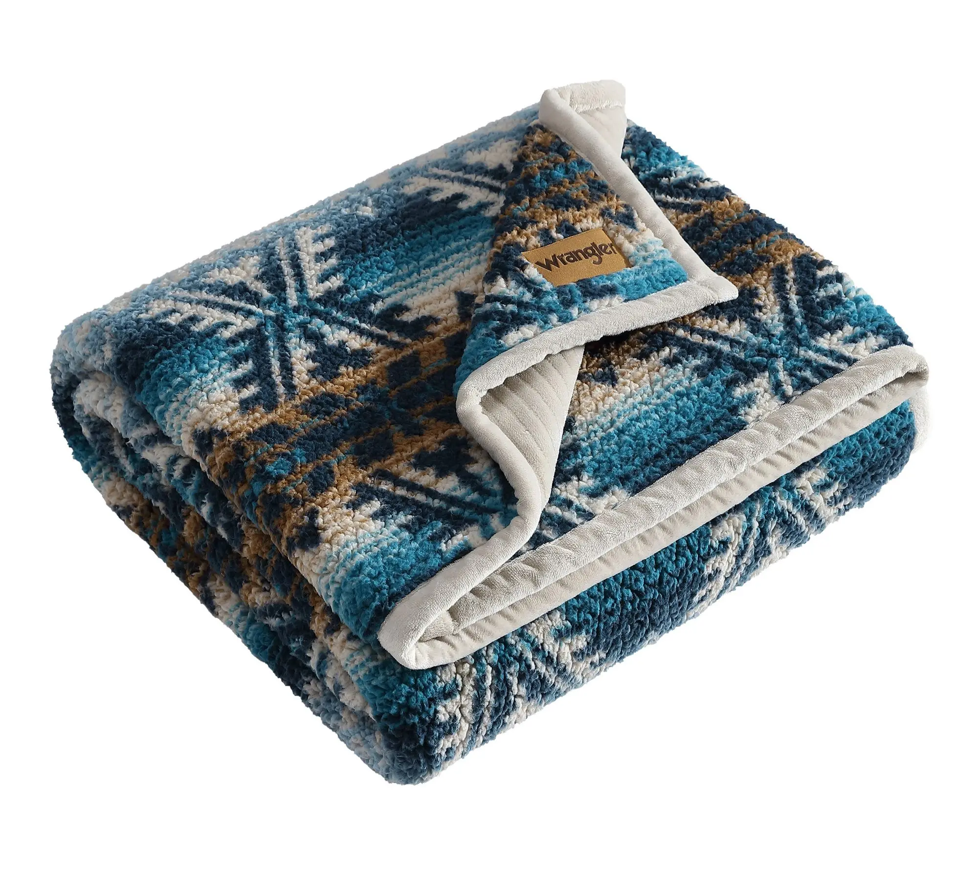 Wrangler Frontier Turquoise Sherpa 50"X60" Throw Wrangler Frontier Turquoise Sherpa 50"X60" Throw