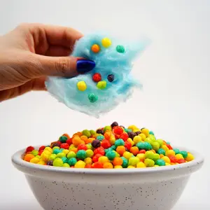 Pebble Puff - Fruity Pebble Flavored Cotton Candy - Sweet Snack Candy Snack Sweet Bonbon