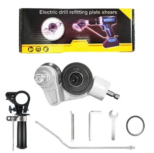 Sheet Metal Cutter Drill Attachment, Electric Drill Shears Attachment Cutter Nibbler, Metal Nibbler Drill Attachment for Cutting Iron, White Sheet, Steel, Copper, Aluminum