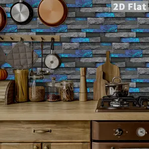 24pcs Home Decor, 2D Sapphire-like Marble Pattern, 30×15cm, Peel-and-Stick for Kitchen Backsplash, Living Room & Bathroom, Great for Renovators