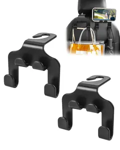 2 in 1 Purse Hook for Car, Thickened Car Purse Hooks for Hanging, Headrest Hooks for Car, Holds Up to 60lbs, 2 Pack