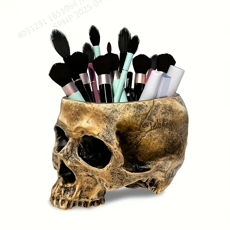 Gothic Skull Pot, Resin Skull Flower Pot, Intricate Design, Perfect for Halloween & Christmas, Indoor Outdoor Decoration, Home Decor Pots, Planter Pots, Decorative Pot