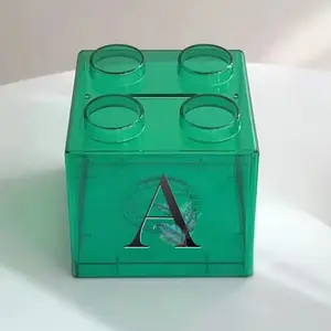 Stackable Coin Bank Building Blocks, Transparent Plastic, Decorative Desktop Accent, Organize Currency, Holiday Gift Idea