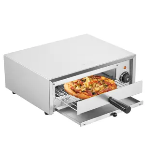 VEVOR Countertop Electric Pizza Oven,  12-inch, 1500W, 122-662℉ Temp Range, Stainless Steel Construction and Easy-to-Clean Crumb Tray, Suitable for Both Commercial and Home Use