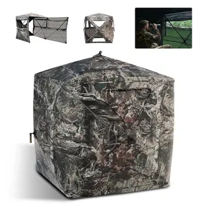#JumpstartSale FLISSA Hunting Blind See-Through with Full-Opening Door, Ground Camouflage Tent, 270 Degree, Portable and Durable 300D Reinforced Blind for Turkey, Deer, and Bear Hunting