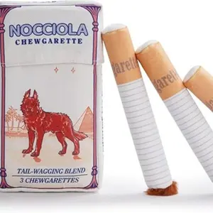 Nocciola 3 Pack Squeaky Camel Chewgarette Dog Toys with a Box, Interactive Plush Toys for Small Medium Dogs Pitbull Frenchie, Share a Puff with Pup