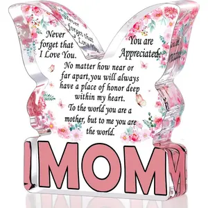 Unique Mother's Day Gift, Creative Christmas Present for Mom, Acrylic Butterfly Sign for New Moms, Single Mothers, Stepmothers, Home Decor