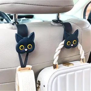 Cute Cat Design Car Seat Back Hook, Multifunctional Car Seat Back Hidden Hook, Universal Car Interior Accessories for Women & Girls, Car Seat Decorative, Holder, Car Organizer