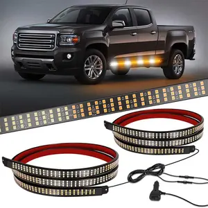 2pcs 71 Inch Light Strips, 1296 Leds Running Board Light, Bar For Pickup Construction Vehicles, Multiple Color Combinations tailgate light bar