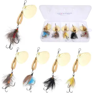 Rooster Tail Spinners Trout Lures, Fly Fishing Baits for Bass, Pike in Lake and River - Fishing Kit With Tackle Boxes