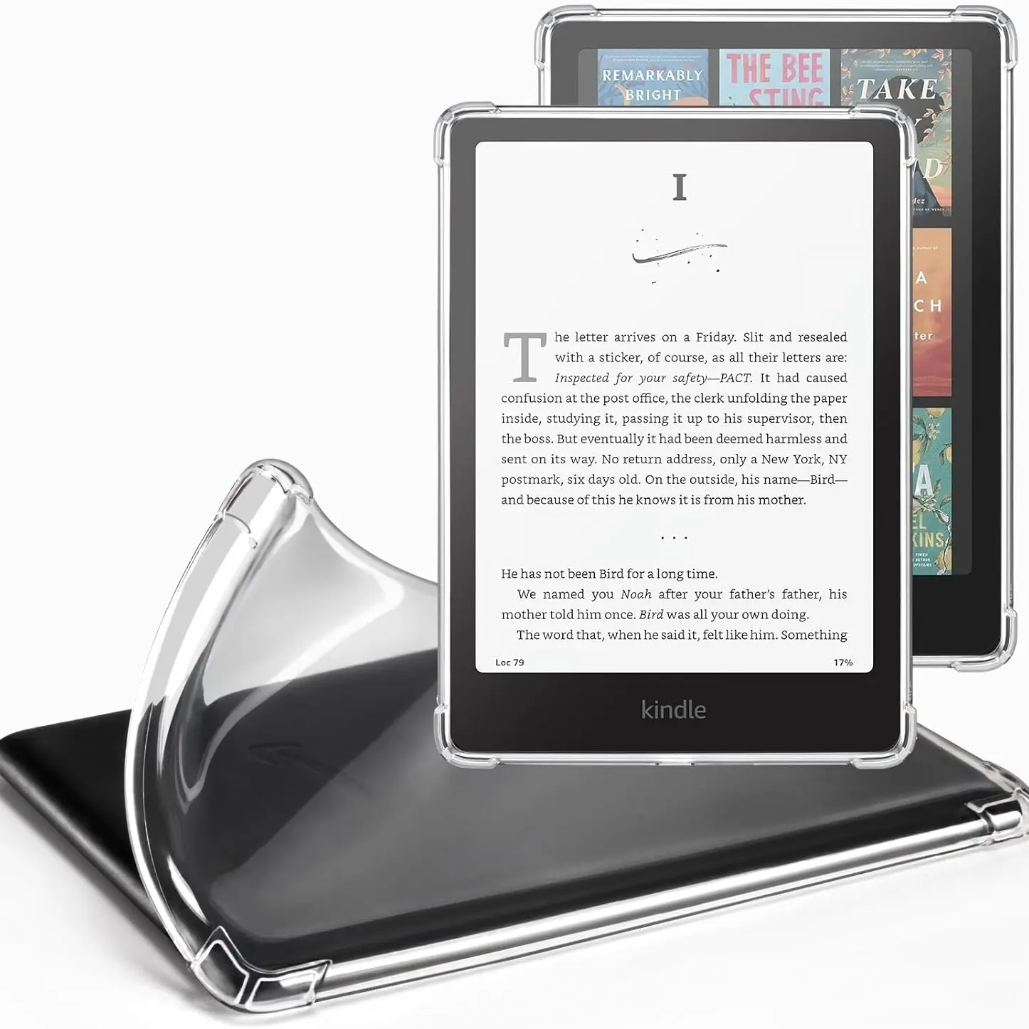 New Kindle Paperwhite 12th Gen (7 Inch) & Kindle Colorsoft Signature Edition (7 Inch), Transparent Clear Durable Protective Case, Lightweight Silicone Back Cover, Durability