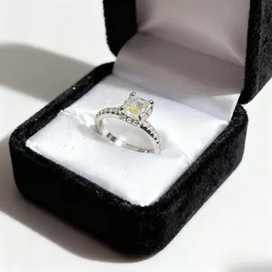 925 Sterling Silver Wedding Promise Rings - Radiant Cut Design for Women