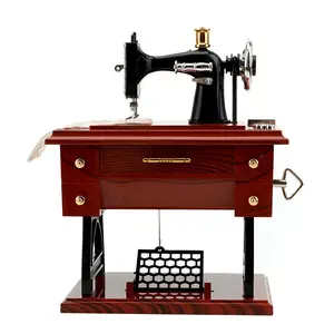 Vintage Sewing Machine Design Music Box, Creative Hand Crank Clockwork Music Box, Desktop Decoration Items for Home Interior Living Room Bedroom, Birthday Gift, Gifts for Girl