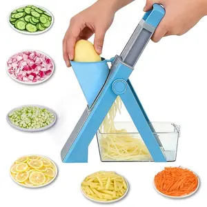 1 Piece Vegetable Cutter, Easy Slicing Dicing Grating, Includes Container, Vegetable Cutting Slicer, Vegetable Grater, Ideal for Cooking, Perfect for Kitchen Organization