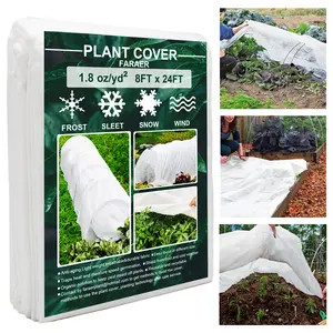 Plant Covers Freeze Protection, 8ft×24ft Reusable Rectangle Frost Protection Floating Row Cover Plant Blanket Garden Winterize Cover for Cold Weather Snow