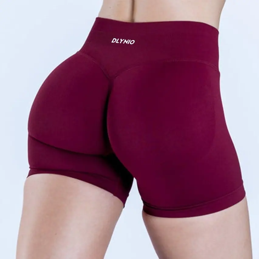 dlynio Women's 4.5-Inch Impact Gym Shorts, Seamless High-Stretch Fabric with Subtle Glute Contour and Ribbed Comfort Band for Yoga, Shorts For Gym, Athletic Training Shorts, Elastic Sporty Shorts