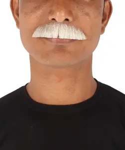 Men's Premium Human Hair Mustache for Cosplay and Facial Hair | All Men Products Adult Ideal Cosplay for Halloween, Perfect for Halloween Flame-retardant Synthetic Fiber 1x