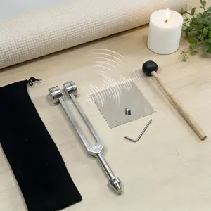 Aluminum Alloy Tuning Fork Set, 128hz/256hz/512hz, Minimalist Sound Design, Crystal Base, Unique Relaxation Tool, Small Batch Production, Home
