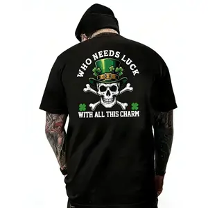 Who Needs Luck With All This Charm T Shirt – Funny St. Patrick’s Day Skull T Shirt, Irish Humor T Shirt