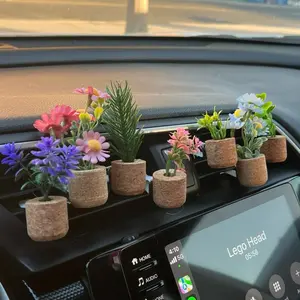 Succulent Car Cork Vent Clip Set, Eco Friendly, Refillable, Flower Decor