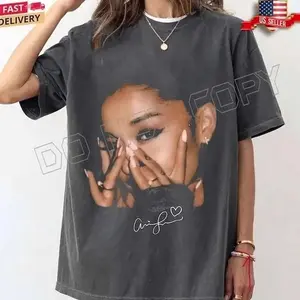 Ariaana Grande Inspired Shirt, Vintage Pop Music Tee, Retro Concert Graphic Shirt, Ariaana Fan Gift, Unisex Garment Dyed Tee U6P